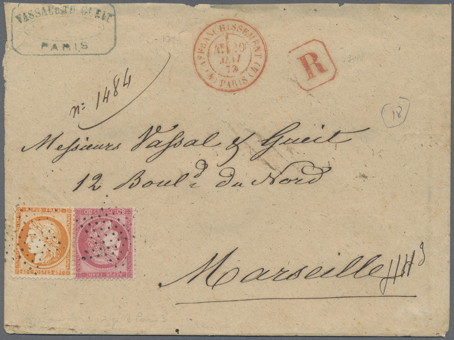 Br Frankreich: 1871/1876, CERES, lot of apprx. 64 covers/cards, showing many interesting frankings, mai