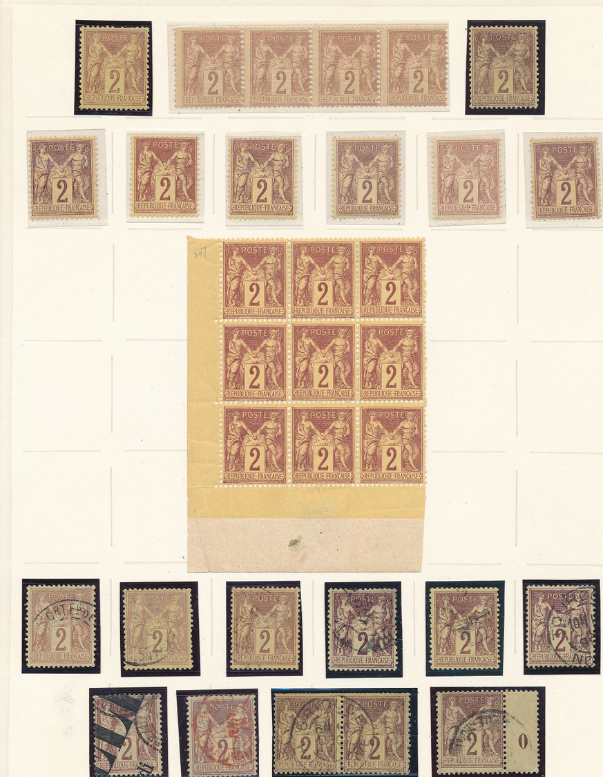 O/(*)/* Frankreich: 1876/1900 (ca.), Spezialisierte Partie Der Ausgaben ALLEGORIE Mit Farben, Typen, Stempel - Used Stamps