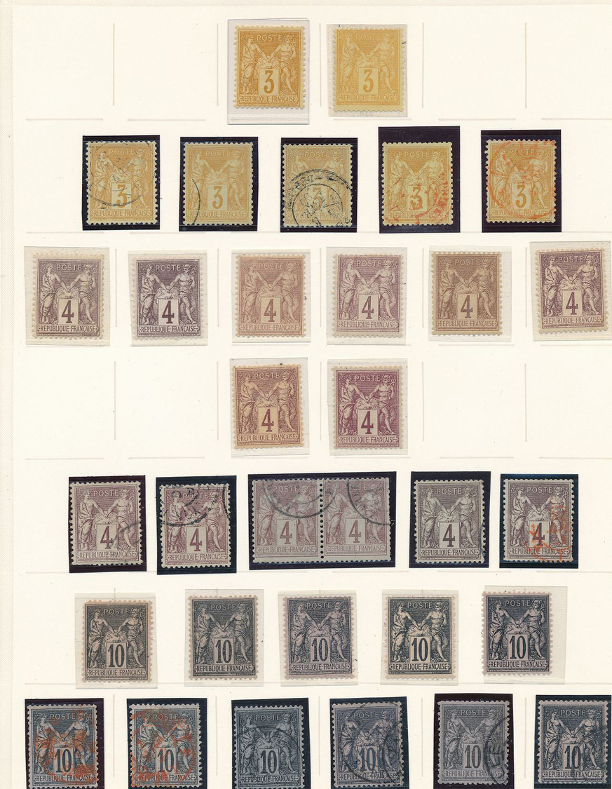 O/(*)/* Frankreich: 1876/1900 (ca.), Spezialisierte Partie Der Ausgaben ALLEGORIE Mit Farben, Typen, Stempel - Used Stamps