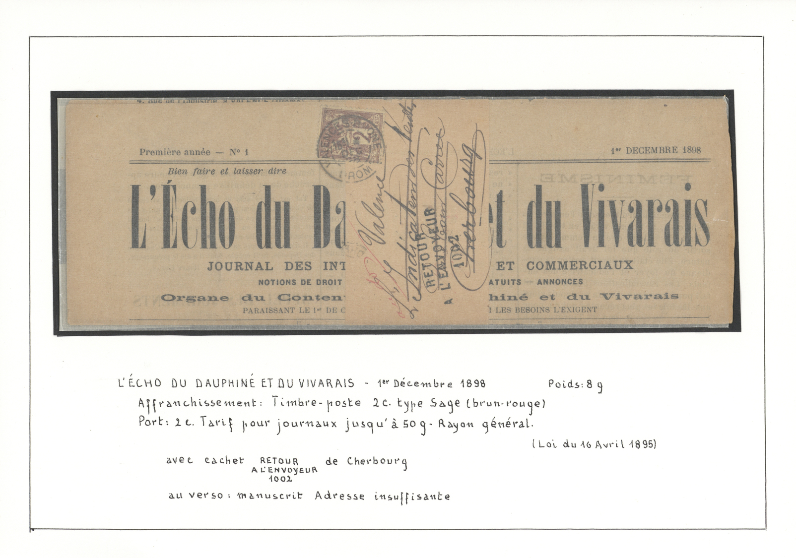 Br Frankreich: 1877/1900, very useful collection of 24 newpapers and wrappers all franked with stamps o