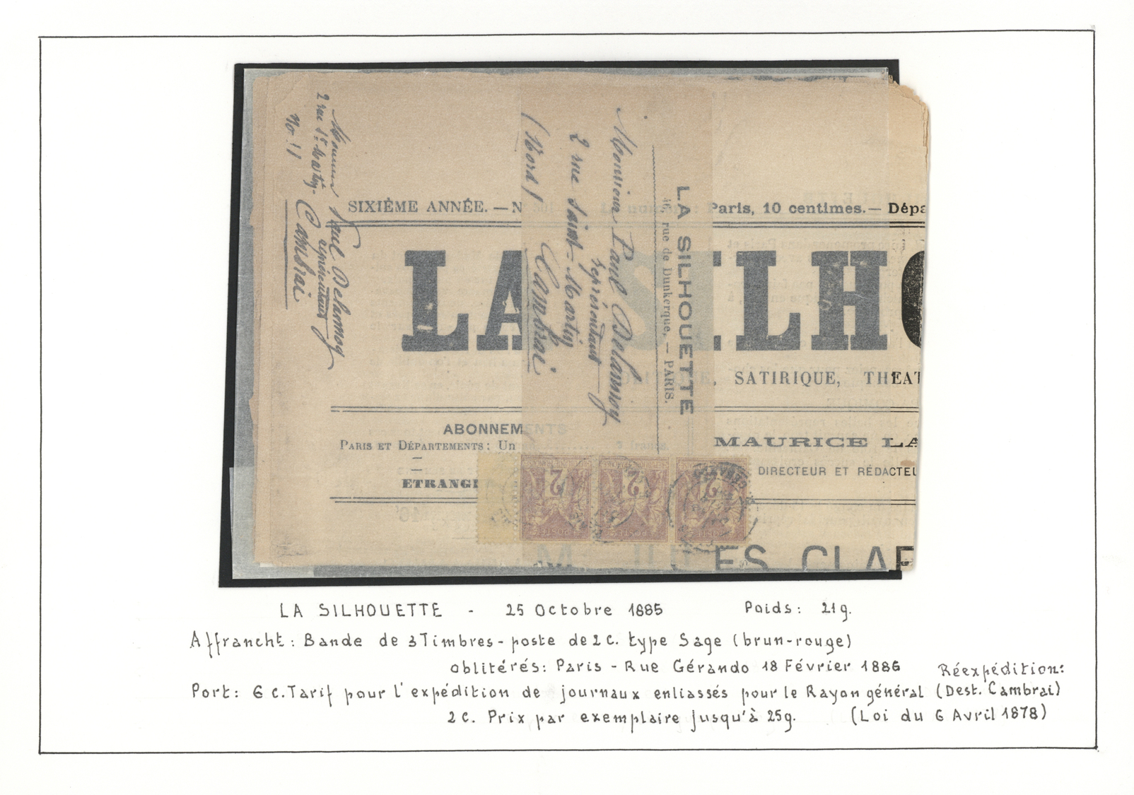 Br Frankreich: 1877/1900, very useful collection of 24 newpapers and wrappers all franked with stamps o