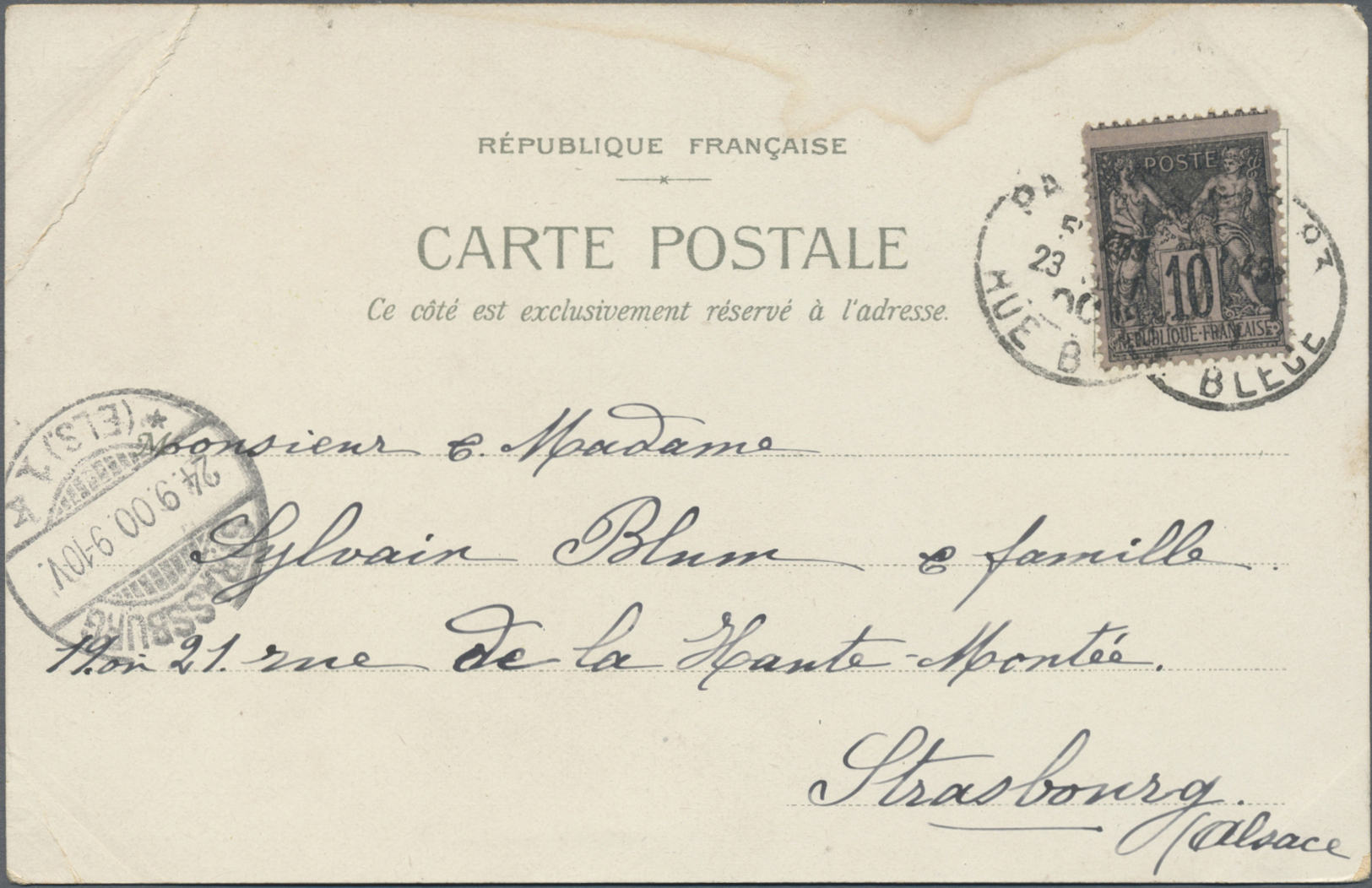 Br Frankreich: 1898/1900 (ca.), über 100 gelaufene Frankreich Postkarten mit einigen "Souvenir de...",