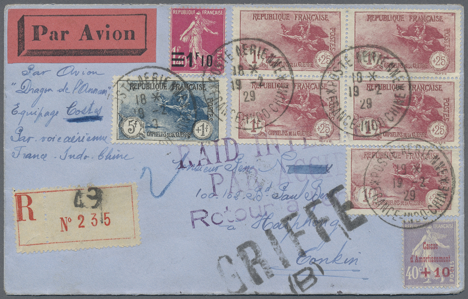 Br Frankreich: 1900/1960, Absolutely Awesome Collection Of Blocks Of Four On Entires Bearing 450 Envelo - Gebruikt