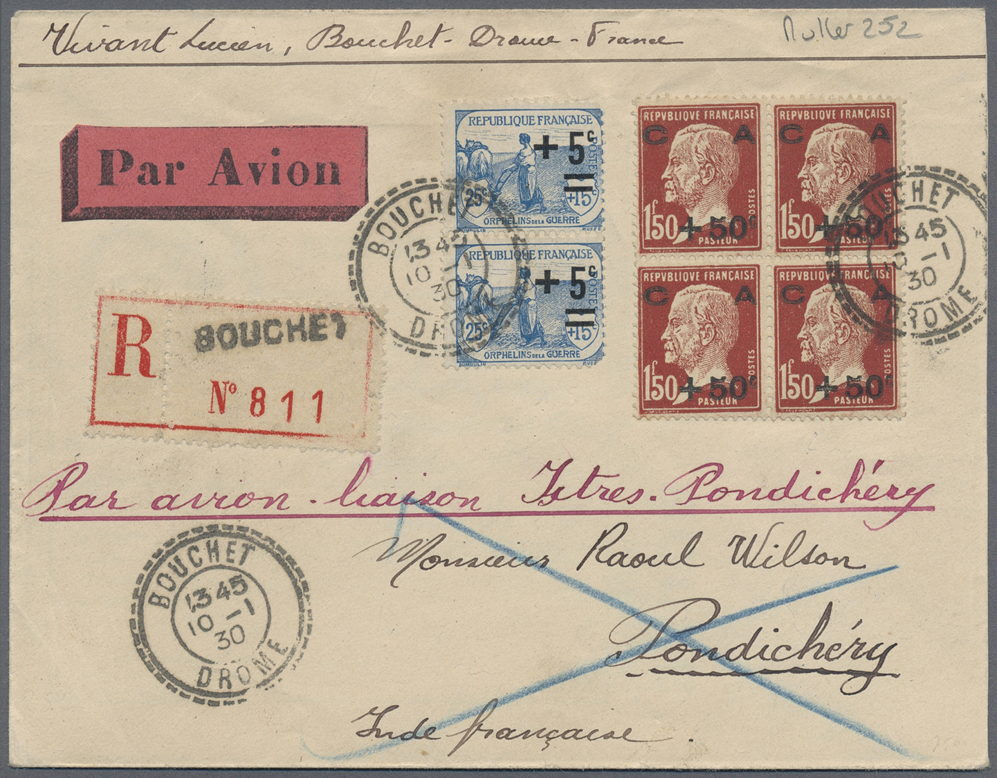 Br Frankreich: 1900/1960, absolutely awesome collection of blocks of four on entires bearing 450 envelo