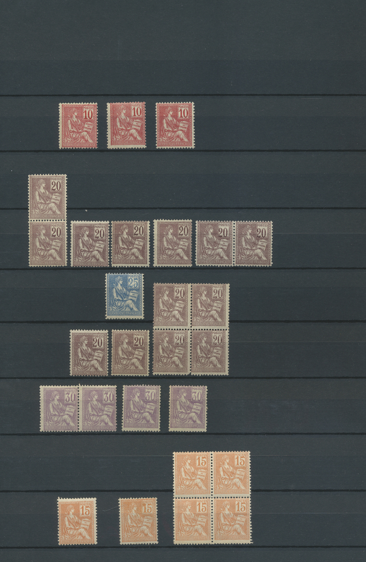 ** Frankreich: 1900/1902, 10 C. - 25 C. Allegorie Als Postfrischer Qualitätsbestand Dabei Auch Einheite - Used Stamps