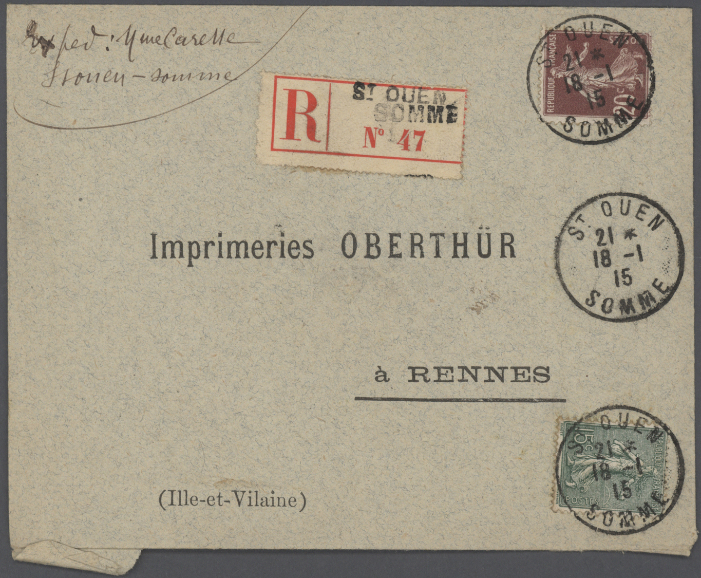 Br Frankreich: 1910/50 (ca.), Sammlung Von Ca. 335 Einschreibe-Briefen, Sehr Spezialisiert Mit Vielen T - Oblitérés