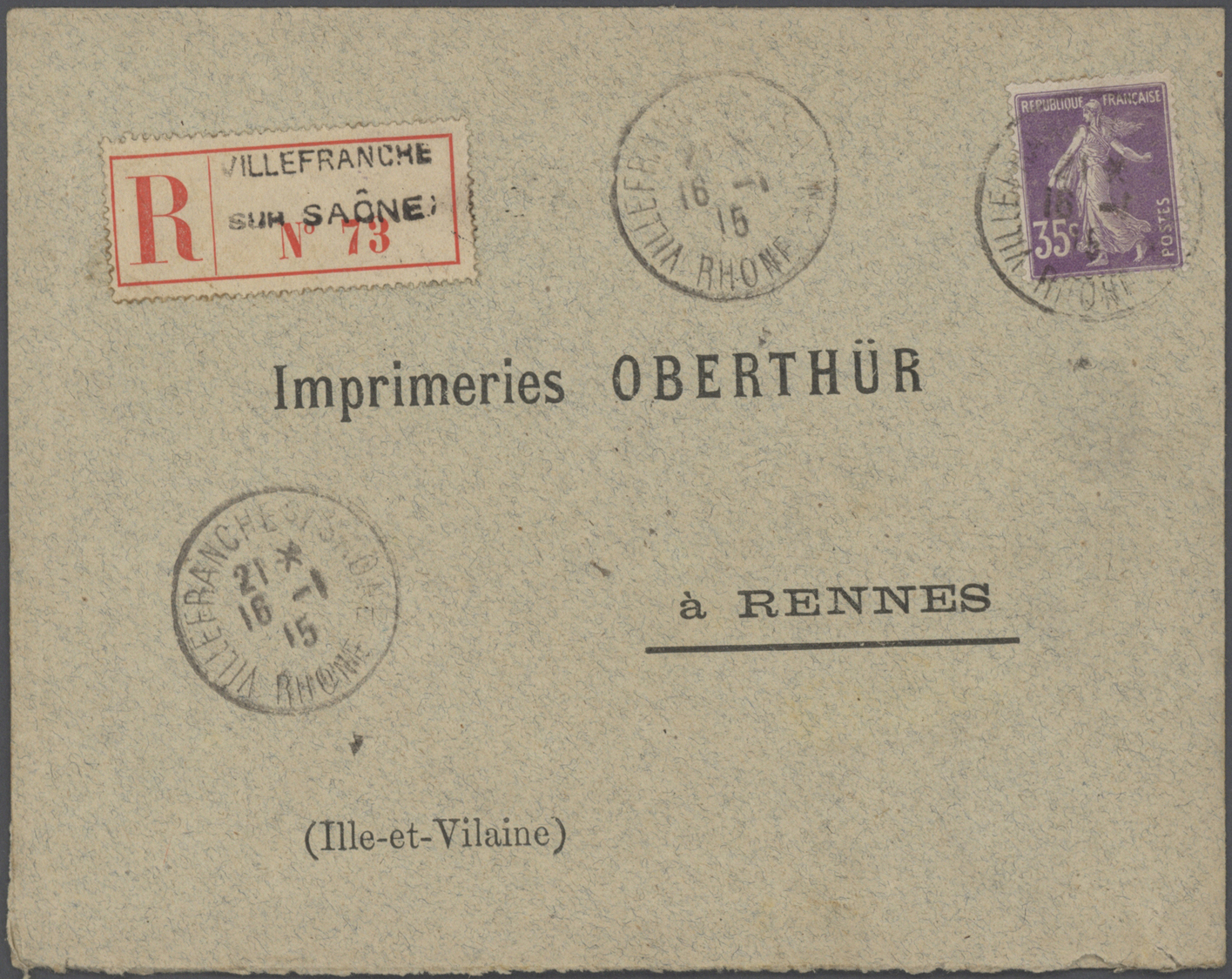 Br Frankreich: 1910/50 (ca.), Sammlung Von Ca. 335 Einschreibe-Briefen, Sehr Spezialisiert Mit Vielen T - Gebruikt