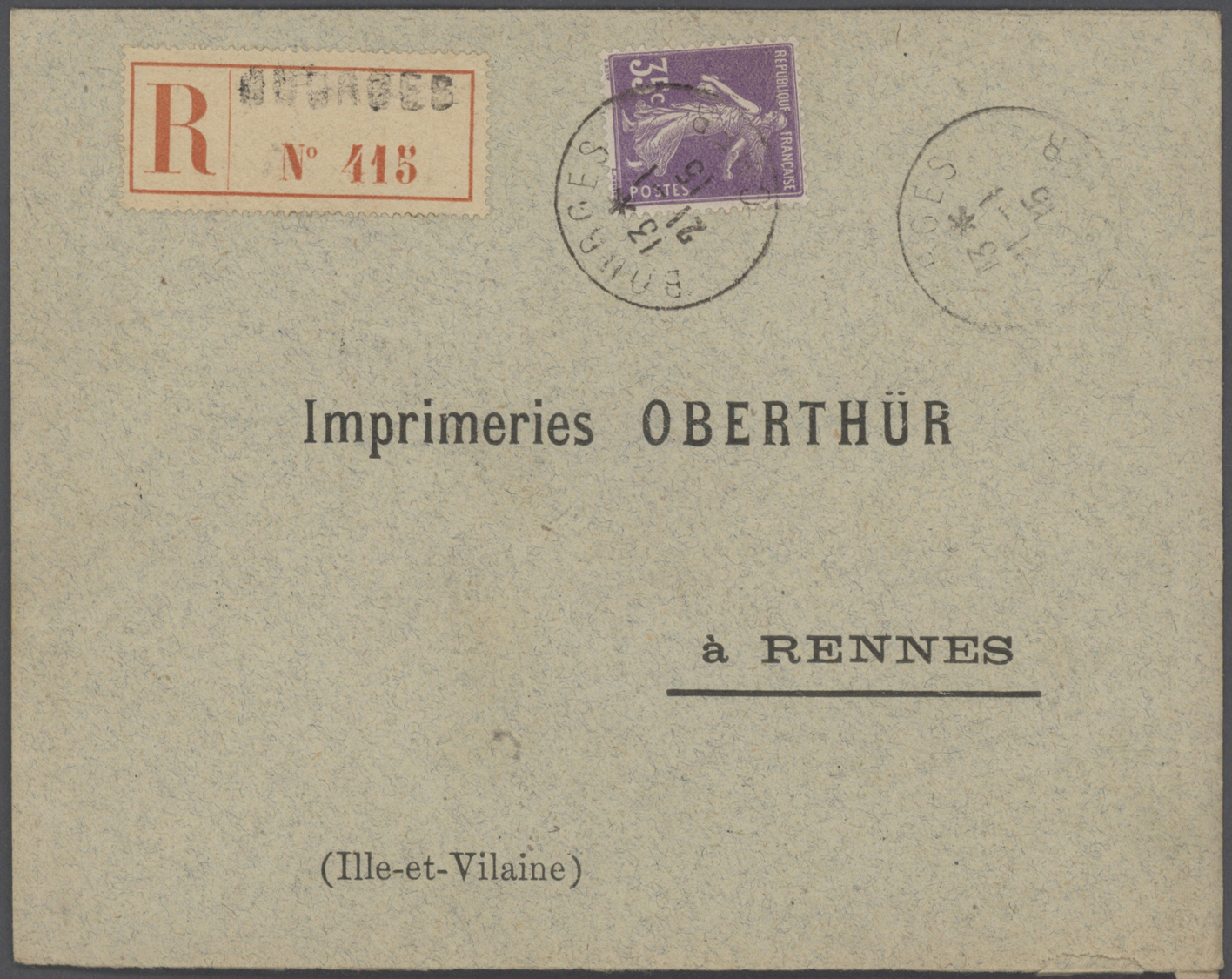 Br Frankreich: 1910/50 (ca.), Sammlung von ca. 335 Einschreibe-Briefen, sehr spezialisiert mit vielen T