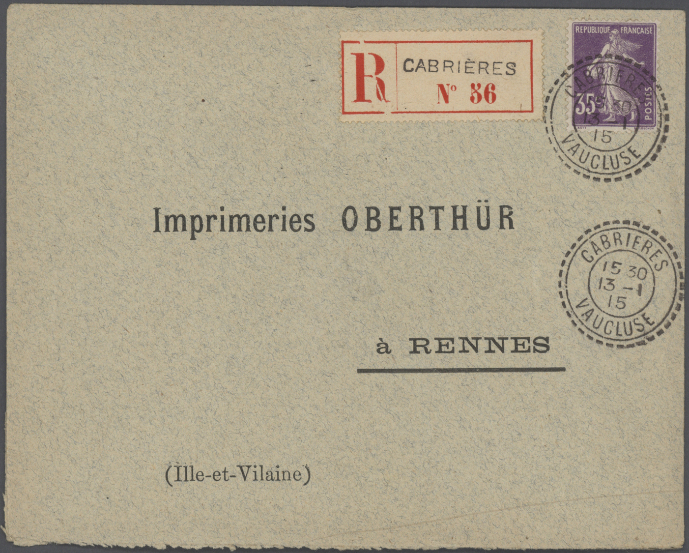 Br Frankreich: 1910/50 (ca.), Sammlung von ca. 335 Einschreibe-Briefen, sehr spezialisiert mit vielen T