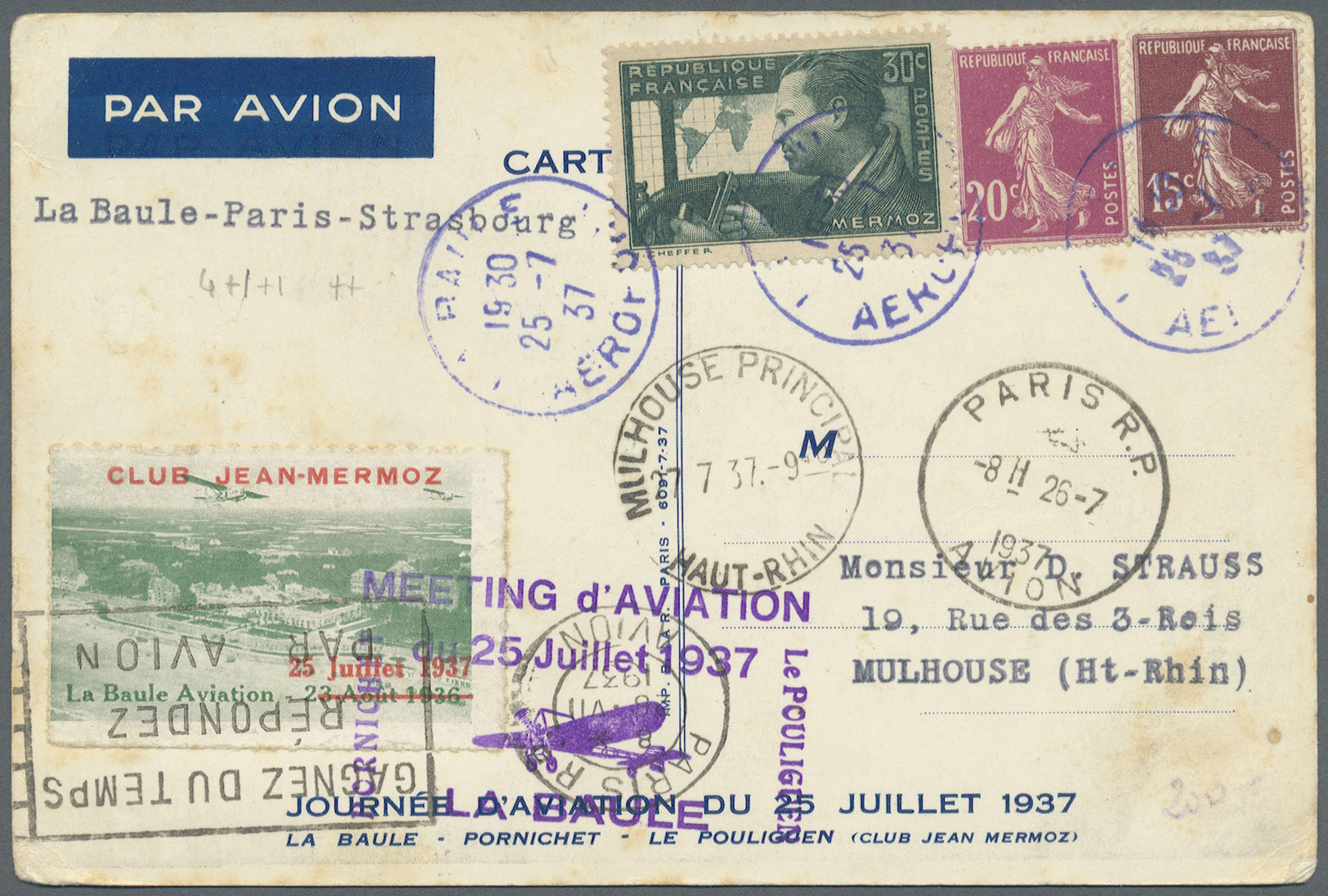 Br Frankreich: 1925/1962, Frankreich Und Kolonien, Partie Von Ca. 57 Belegen, Dabei Dekorative Flugpost - Used Stamps
