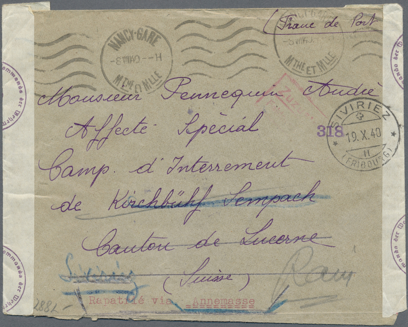 Br Frankreich: 1940/1951, WWII, Lot Of 40 Commercial Covers, Comprising E.g. A Nice Range Of Censored M - Oblitérés