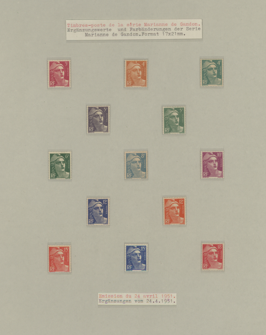 **/GA Frankreich: 1944-1976, Marianne Ausstellungs-Sammlung In 2 Bänden, Dabei Postfrische Ausgaben Mit He - Used Stamps