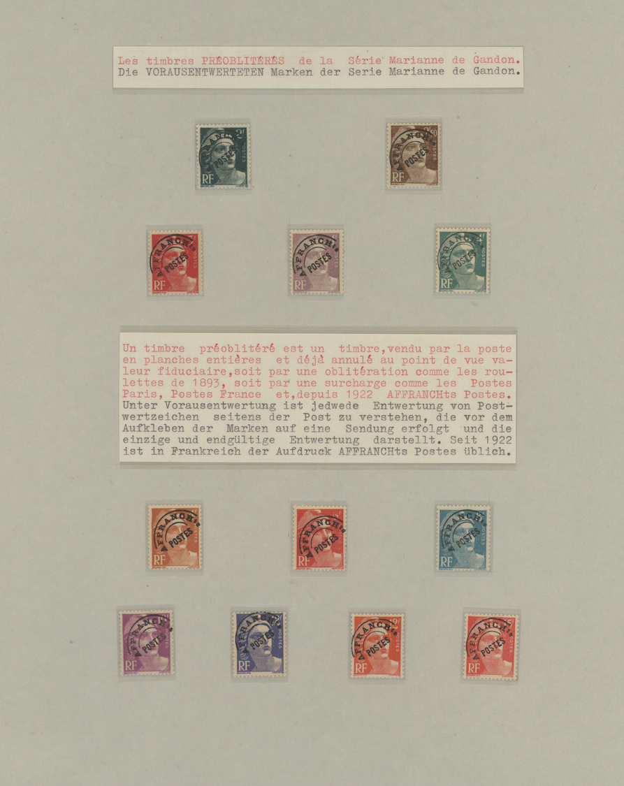 **/GA Frankreich: 1944-1976, Marianne Ausstellungs-Sammlung In 2 Bänden, Dabei Postfrische Ausgaben Mit He - Used Stamps