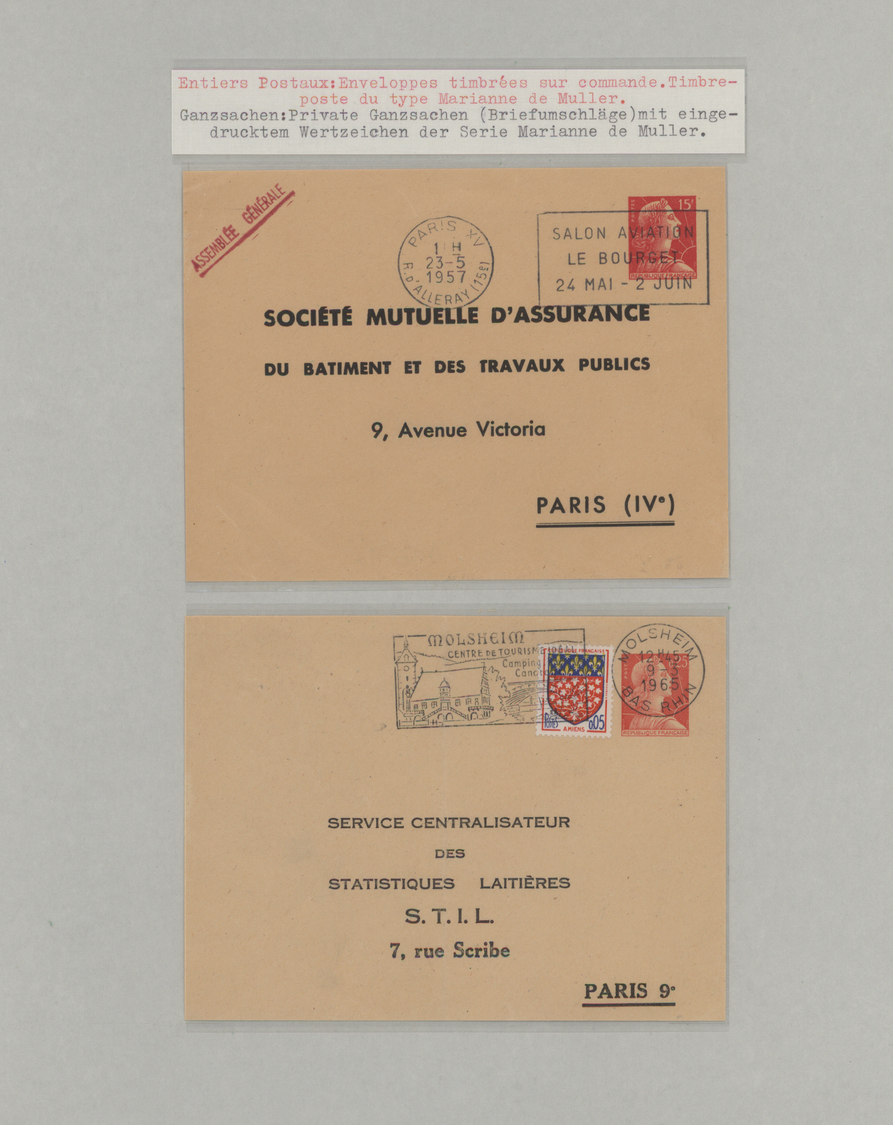 **/GA Frankreich: 1944-1976, Marianne Ausstellungs-Sammlung in 2 Bänden, dabei postfrische Ausgaben mit He