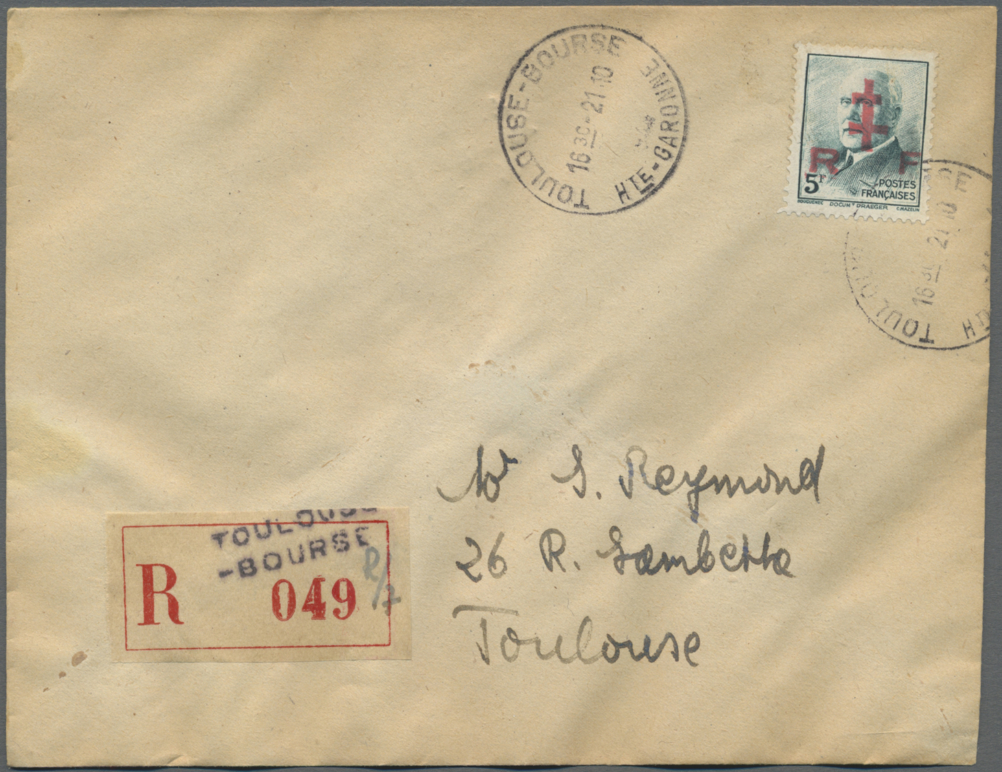 Br Frankreich: 1944, TOULOUSE "R.F." Liberation Overprints, Lot Of Four Covers. - Gebruikt