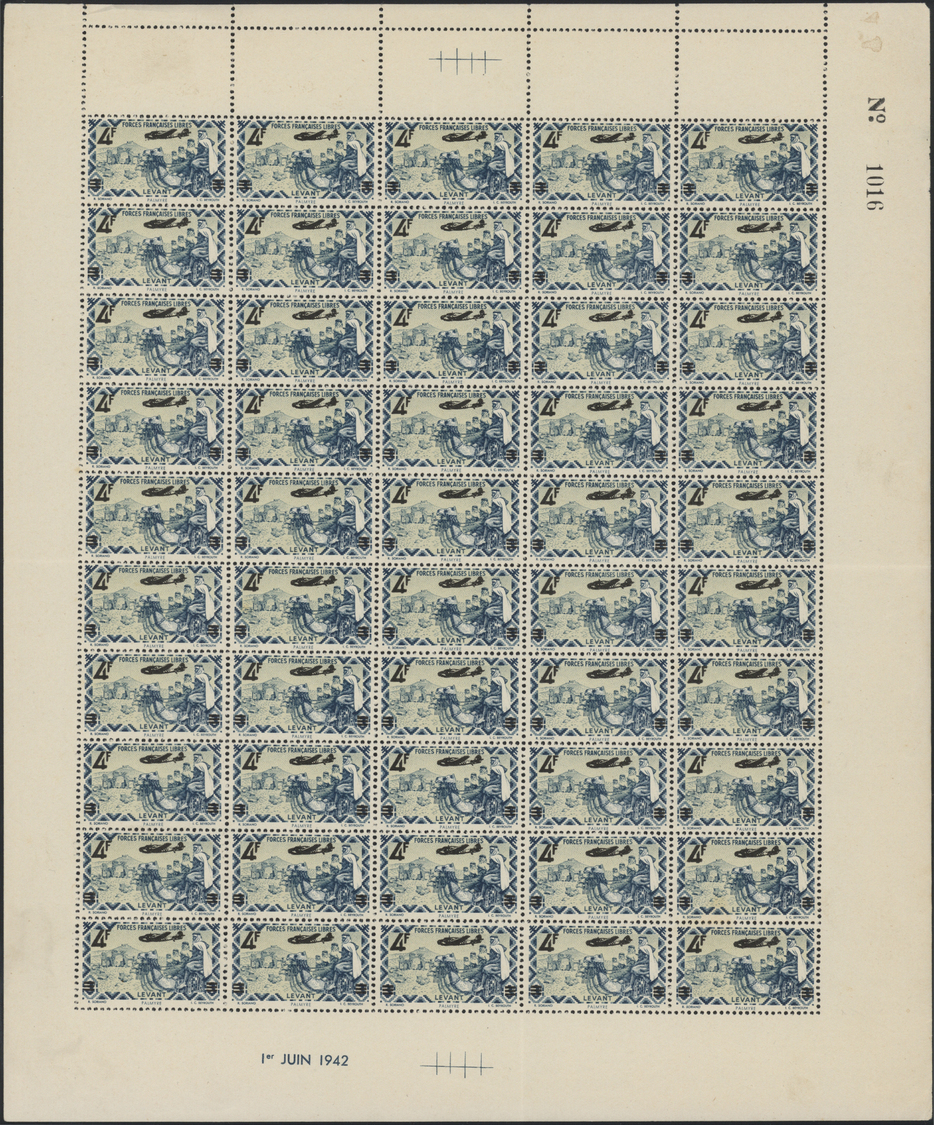 ** Französische Post In Der Levante: 1925-45, Collection With Syria T.E.O. Overprinted Gutter Blocks, F - Other & Unclassified