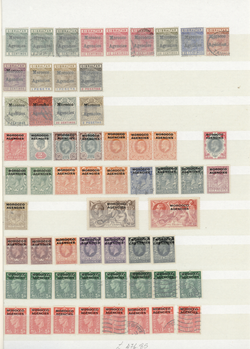 **/*/O Französische Post In Marokko: 1943-55, British Morocco Collection In Album, Mint And Used Blocks Of - Andere & Zonder Classificatie