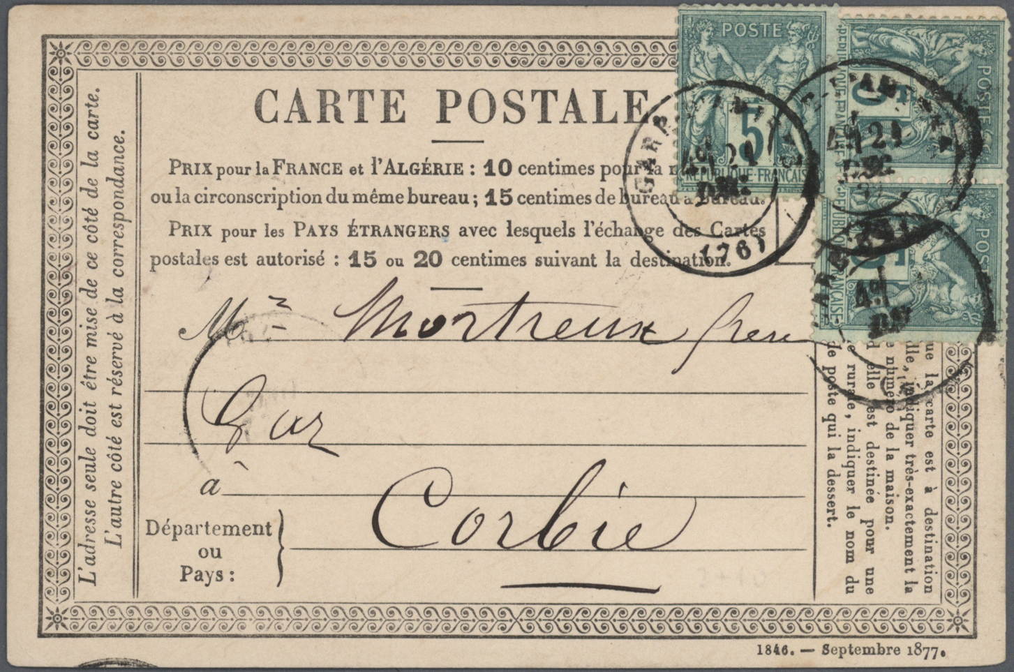 GA Frankreich - Ganzsachen: 1875/1910 (ca.), Sammlung von etwa 140 alten Ganzsachen bzw. Postkarten-Vor