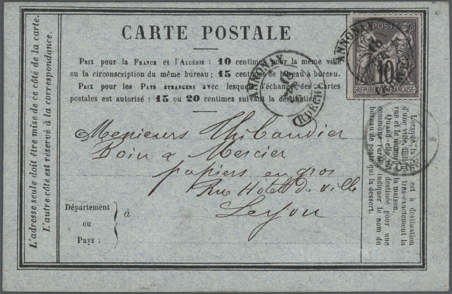 GA Frankreich - Ganzsachen: 1875/1910 (ca.), Sammlung von etwa 140 alten Ganzsachen bzw. Postkarten-Vor