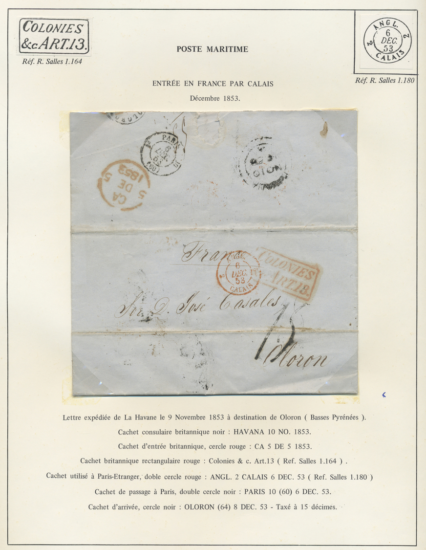 Br Frankreich - Stempel: 1849/73, Scarce Collection Of 14 (entire)-letters With French (+ Mostly Britis - 1877-1920: Semi Modern Period