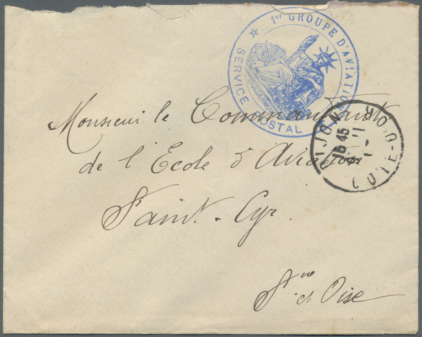 Br Frankreich - Militärpost / Feldpost: 1915/1917, Cover Trio With Military Aviation Mail, Comprising A - Briefe U. Dokumente