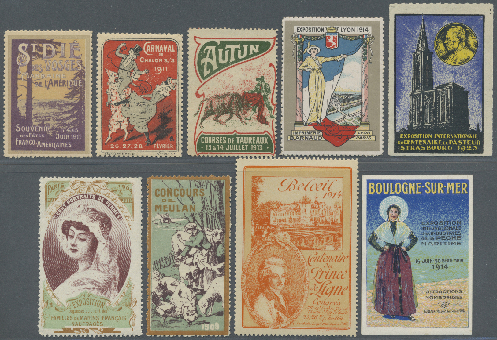 Frankreich - Besonderheiten: 1896/1924, EXHIBITIONS, FAIRS, EVENTS - POSTER-STAMPS, Comprehensive An - Autres & Non Classés