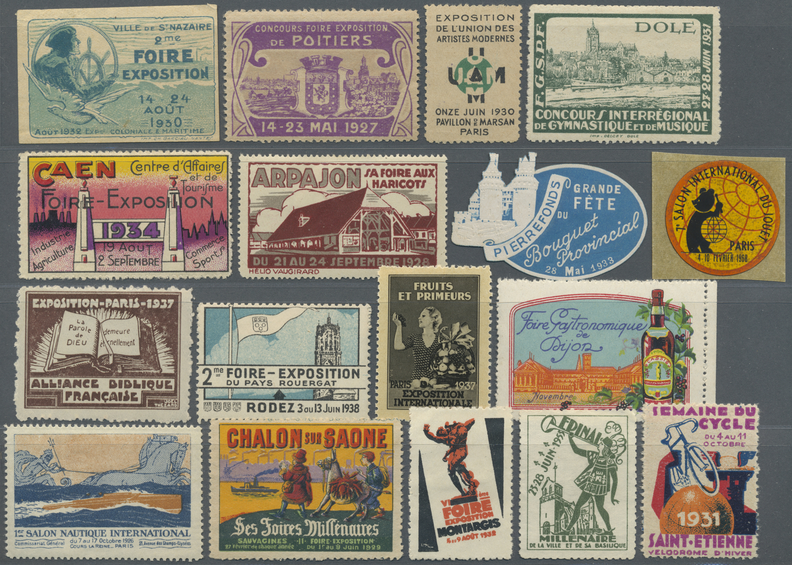 Frankreich - Besonderheiten: 1925/1980, EXHIBITIONS, FAIRS, EVENTS - POSTER-STAMPS, Comprehensive An - Autres & Non Classés