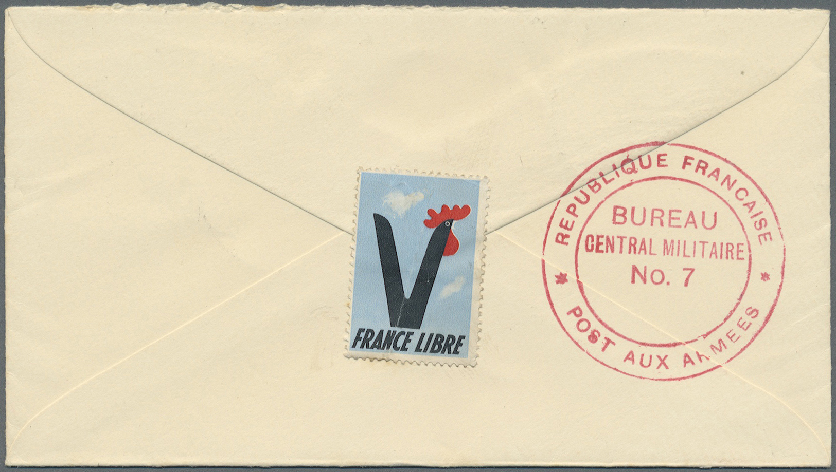 Frankreich - Besonderheiten: 1944 (ca.), "FRANCE LIBRE" Cock + V Letter Label, Artists Design Paint - Altri & Non Classificati