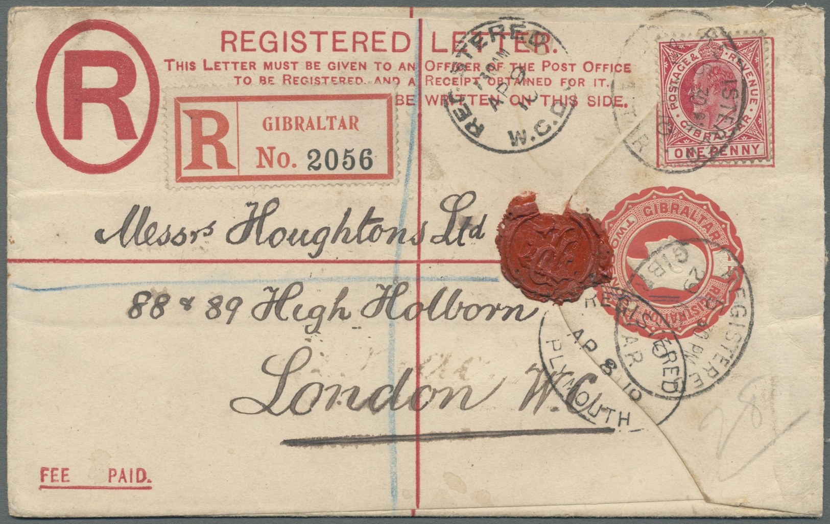 GA/Br Gibraltar: 1824/1980, Interesting Lot With 155 Items With Many Good Stampless Early Covers, Registra - Gibilterra