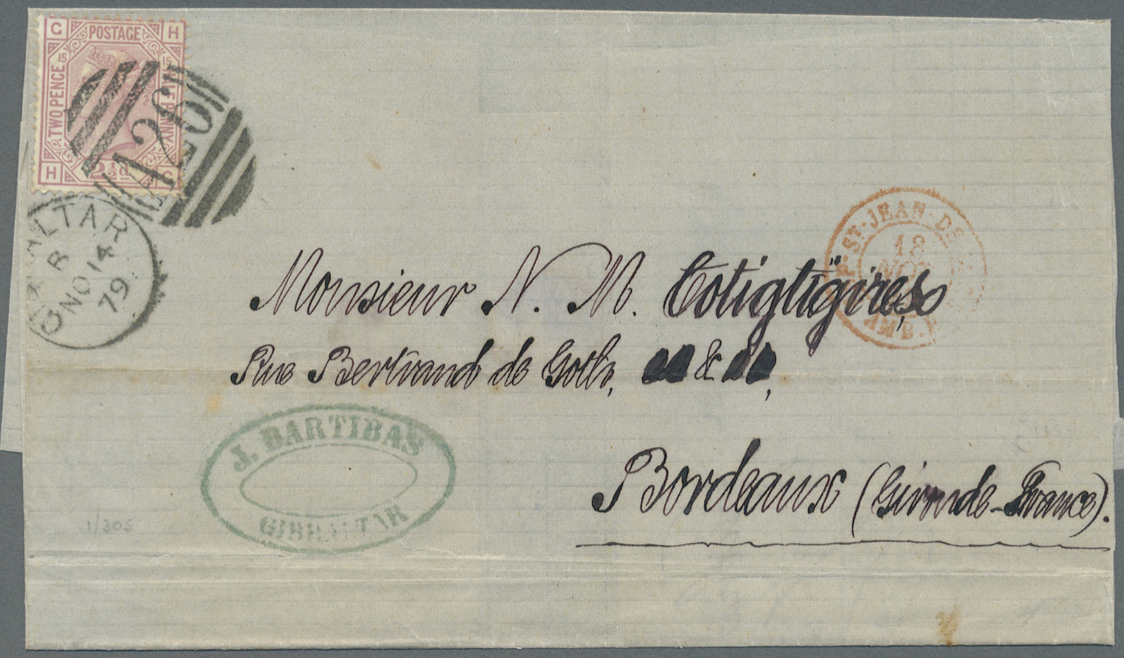 Br/GA Gibraltar: 1875/1947, Lot Of Ten Better Covers/used Stationeries (single Lots), Incl. Six Covers GB - Gibraltar