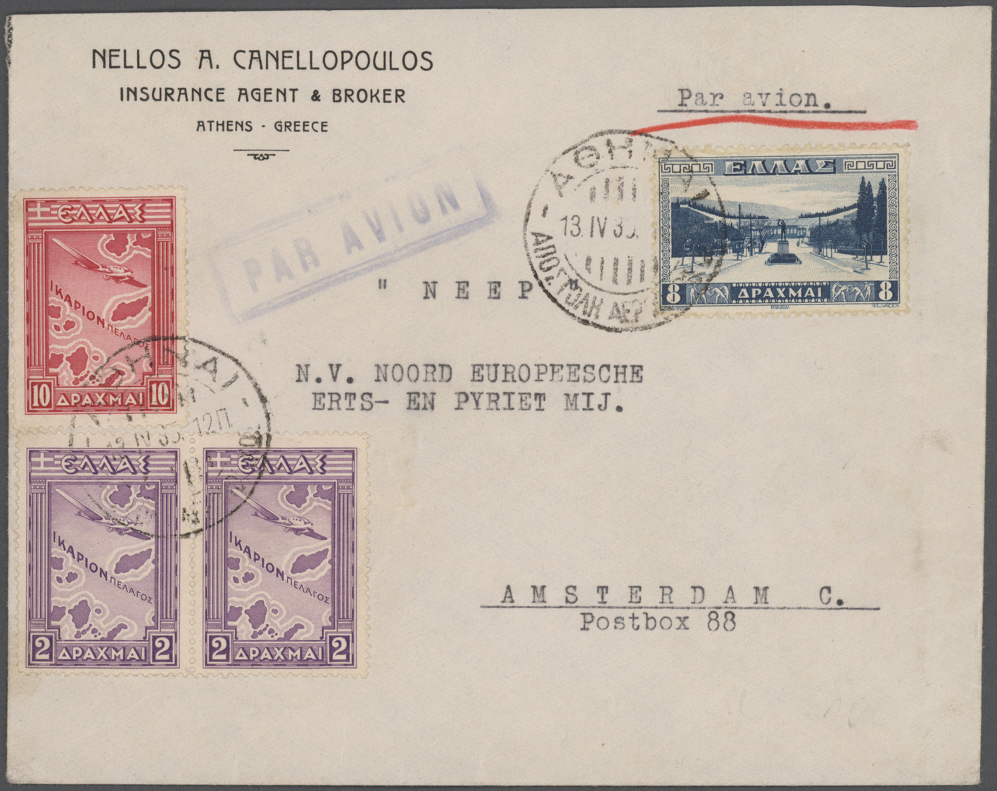 Br/GA Griechenland: 1841/1950, Lot Of Ca. 45 Folded Letters, Covers And A Small Part Unused Postal Station - Brieven En Documenten