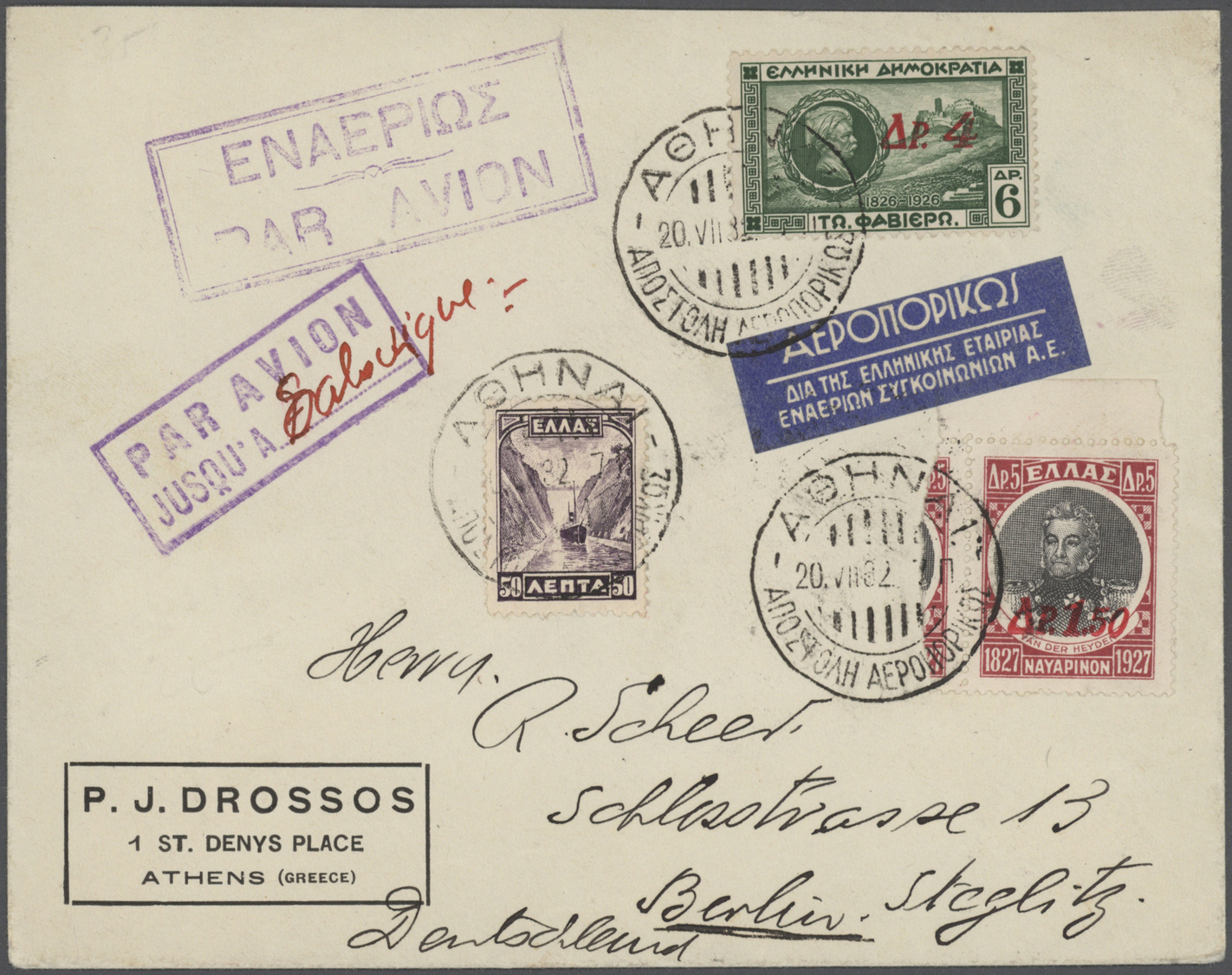 Br/GA Griechenland: 1841/1950, lot of ca. 45 folded letters, covers and a small part unused postal station