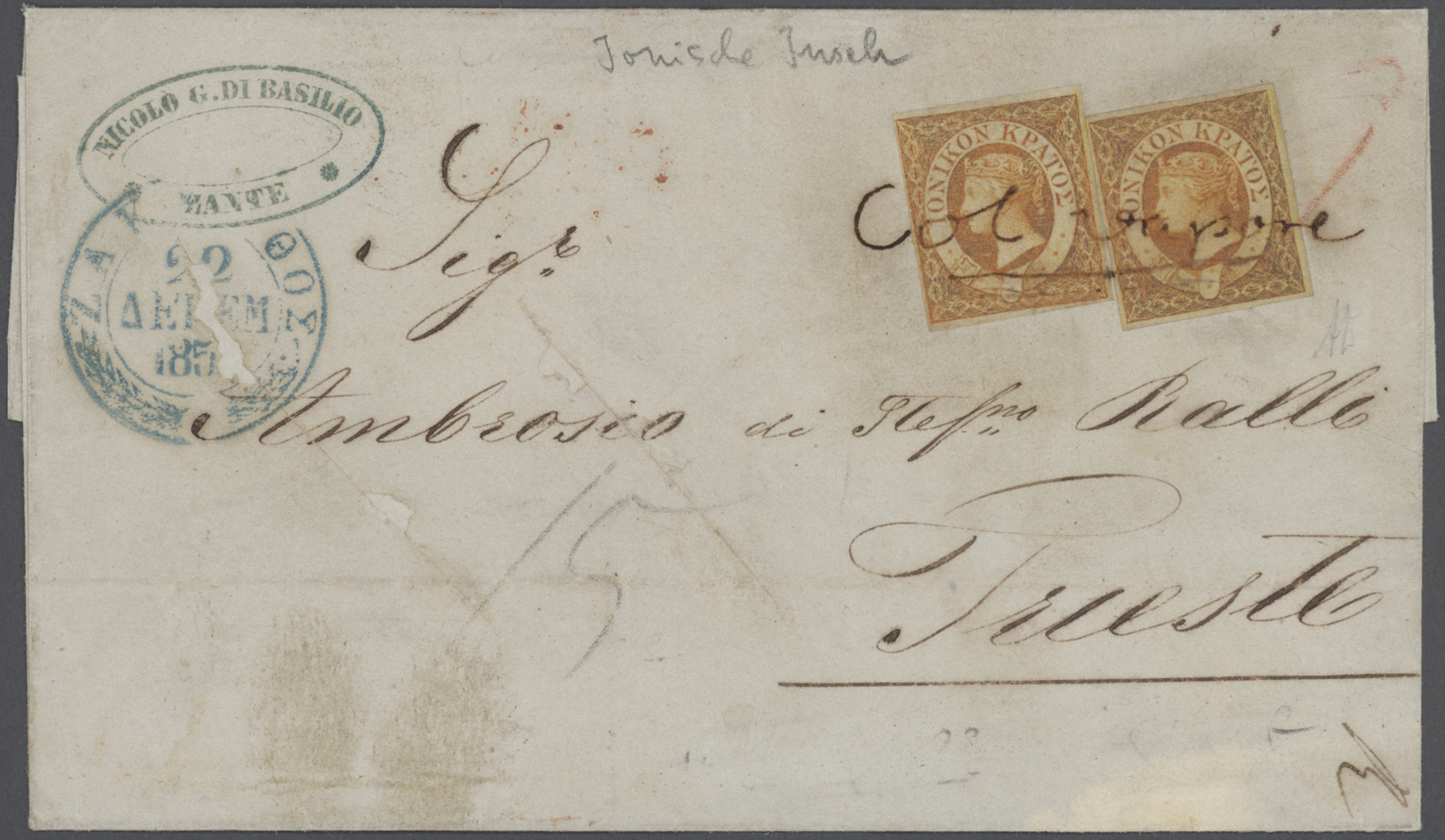 Br/GA Griechenland: 1841/1950, lot of ca. 45 folded letters, covers and a small part unused postal station