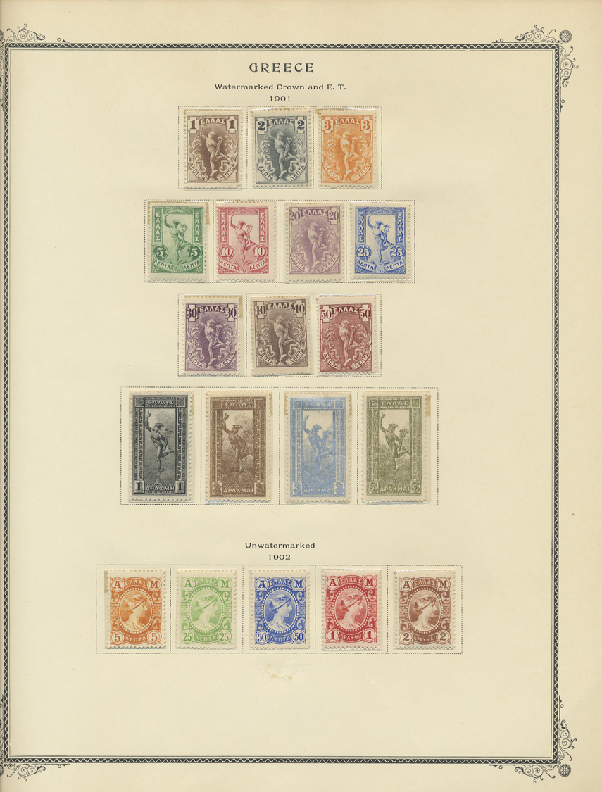 O/*/** Griechenland: 1896/1945, Interessante Sammlung Auf Albenblättern Mit Beschriftungen, Enthalten Sind - Lettres & Documents