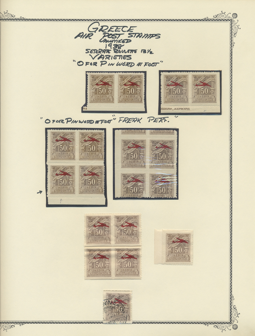 O/*/** Griechenland: 1896/1945, Interessante Sammlung Auf Albenblättern Mit Beschriftungen, Enthalten Sind - Covers & Documents