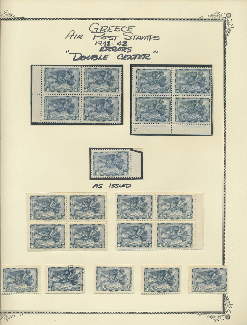 O/*/** Griechenland: 1896/1945, Interessante Sammlung Auf Albenblättern Mit Beschriftungen, Enthalten Sind - Lettres & Documents