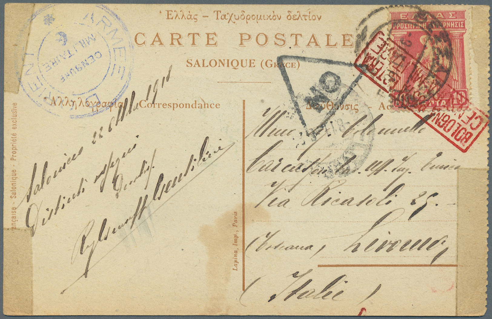 Br/ Griechenland: 1900-1922, 34 covers / cards including good cancellations of italian occupation Dodeca