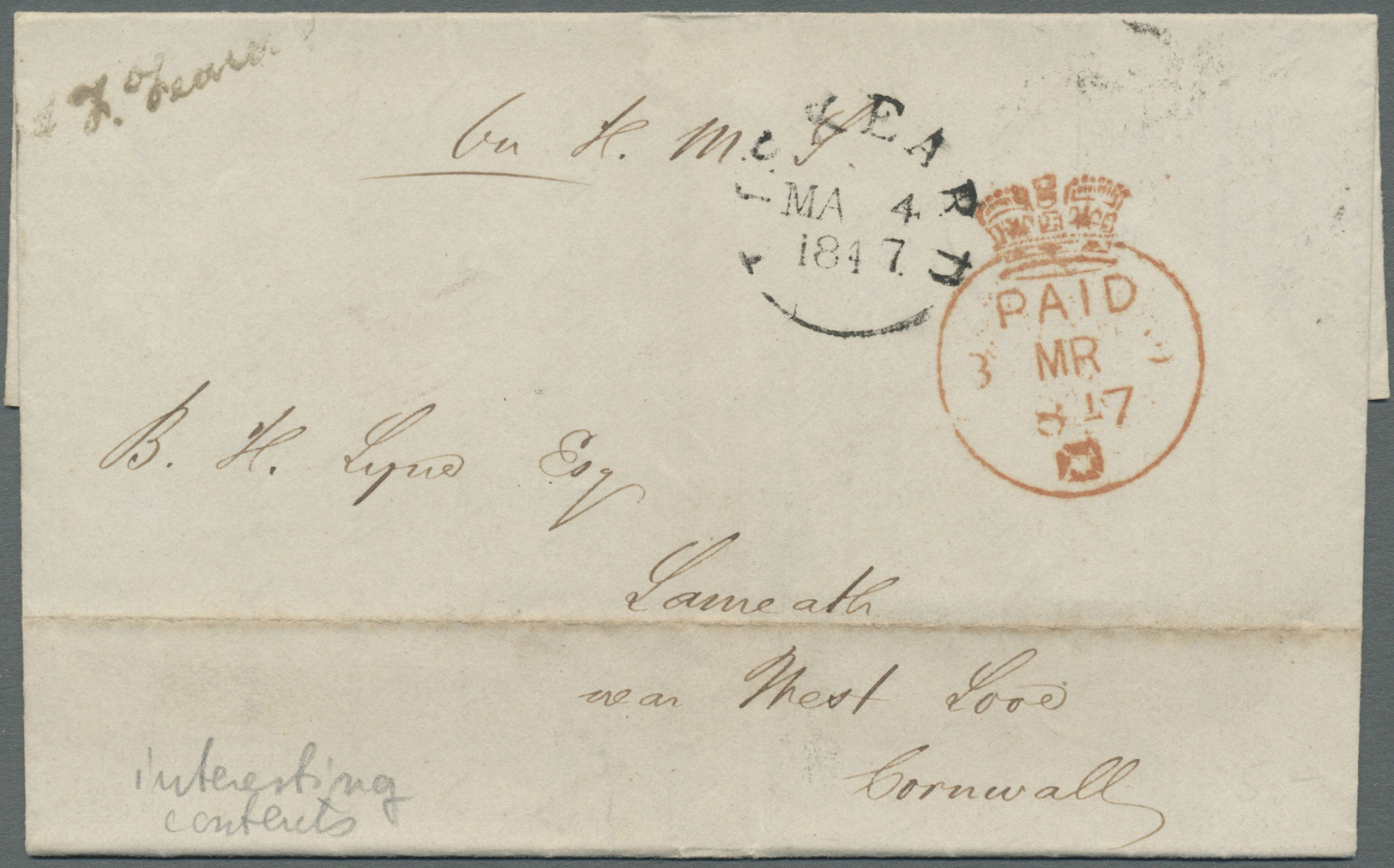 Br Großbritannien - Vorphilatelie: 1769/1850, nice lot of 207 covers with grat variety of cancellations