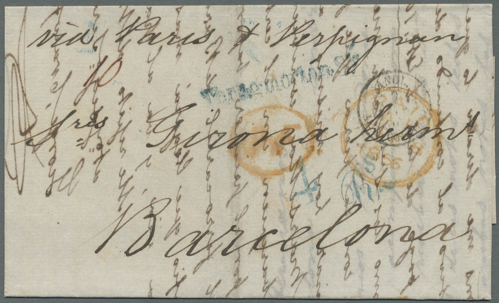 Br Großbritannien - Vorphilatelie: 1791/1850 ca., 360 early covers with a great variety of cancellation