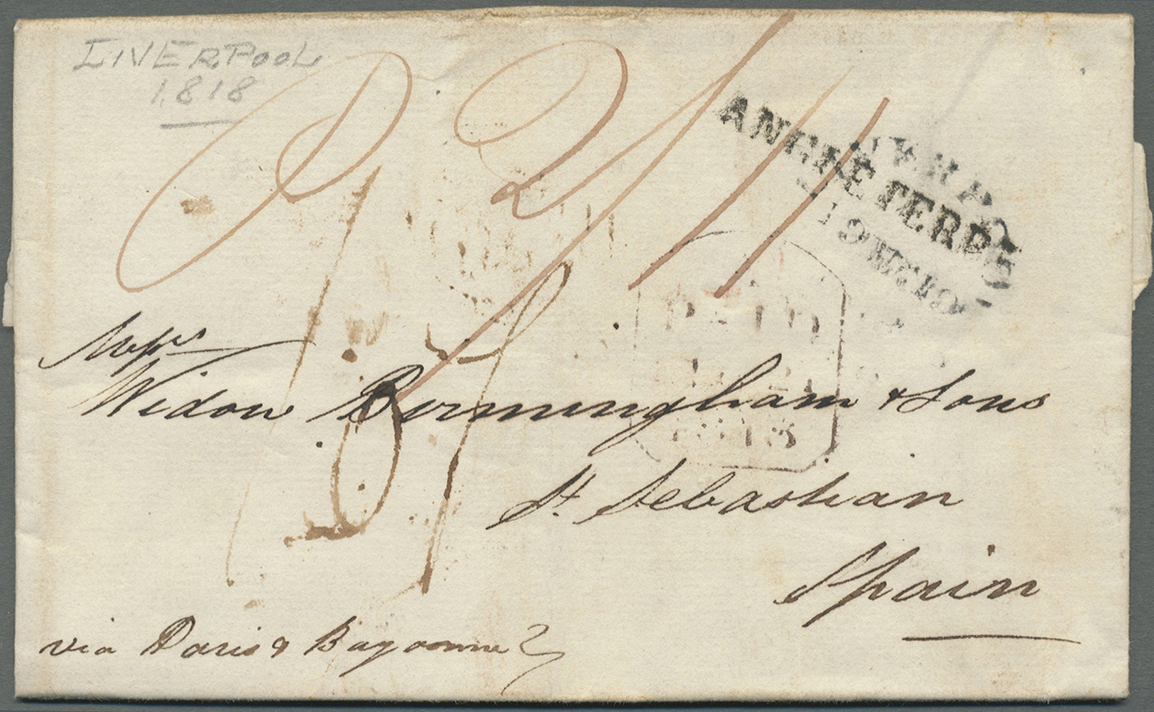 Br Großbritannien - Vorphilatelie: 1791/1850 ca., 360 early covers with a great variety of cancellation