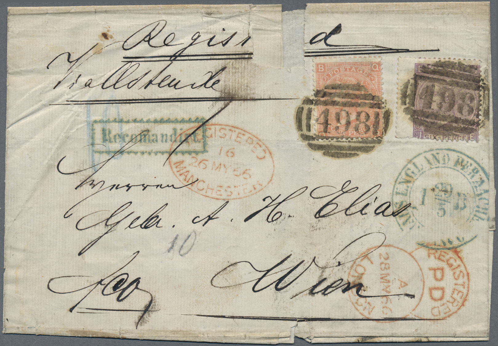 Br Großbritannien: 1816/1869, Interesting Lot Of Ca. 16 Folded Letters To Germany, Spain, Tenerife, Fra - Other & Unclassified