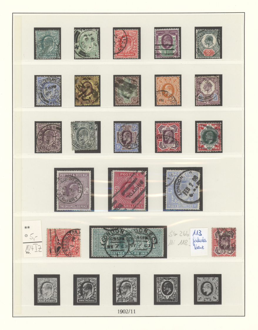 O/Br/* Großbritannien: 1840/1999, Used Collection In Four Lindner Binders, Varied Condition, With Main Valu - Andere & Zonder Classificatie