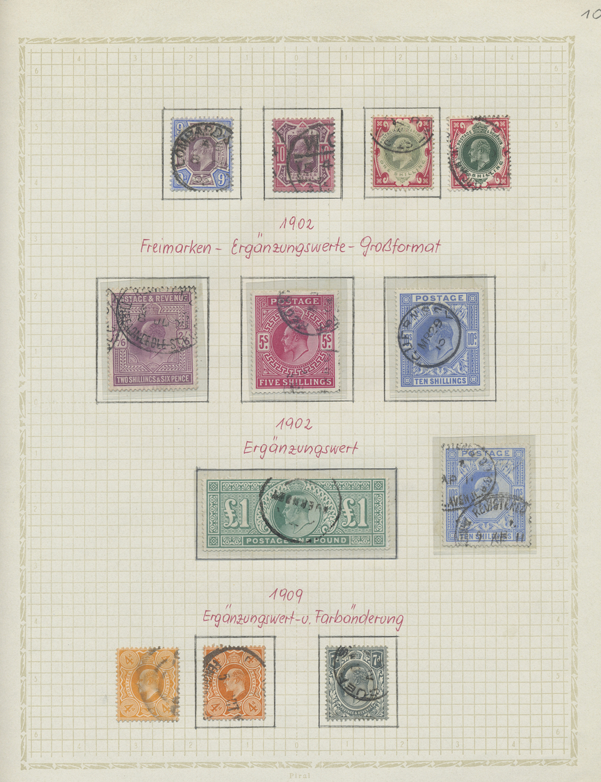 O Großbritannien: 1840-1960, Gestempelte Sammlung Ab Penny Black Auf Selbst Gestalteten Blättern, Dabe - Andere & Zonder Classificatie