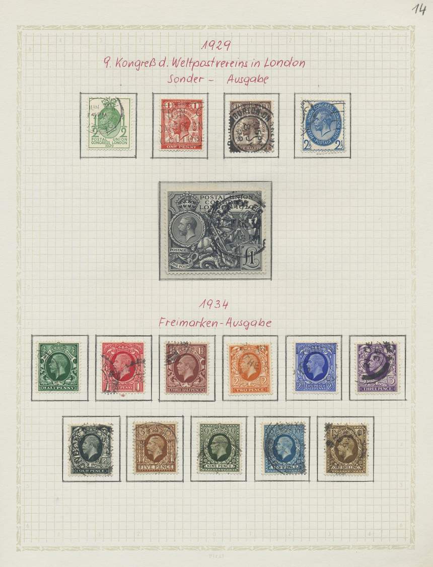 O Großbritannien: 1840-1960, Gestempelte Sammlung Ab Penny Black Auf Selbst Gestalteten Blättern, Dabe - Altri & Non Classificati