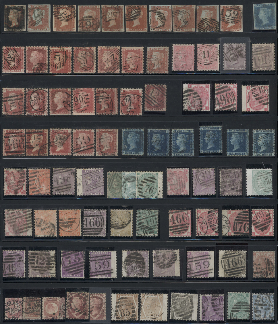 O Großbritannien: 1840/1949, Used Collection Of Apprx. 700 Stamps With Main Value In The QV Issues, Sl - Andere & Zonder Classificatie