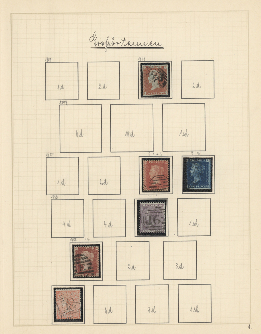 O Großbritannien: 1841/1935, Used Collection On Album Pages With Main Value In The QV Issues, Especial - Autres & Non Classés