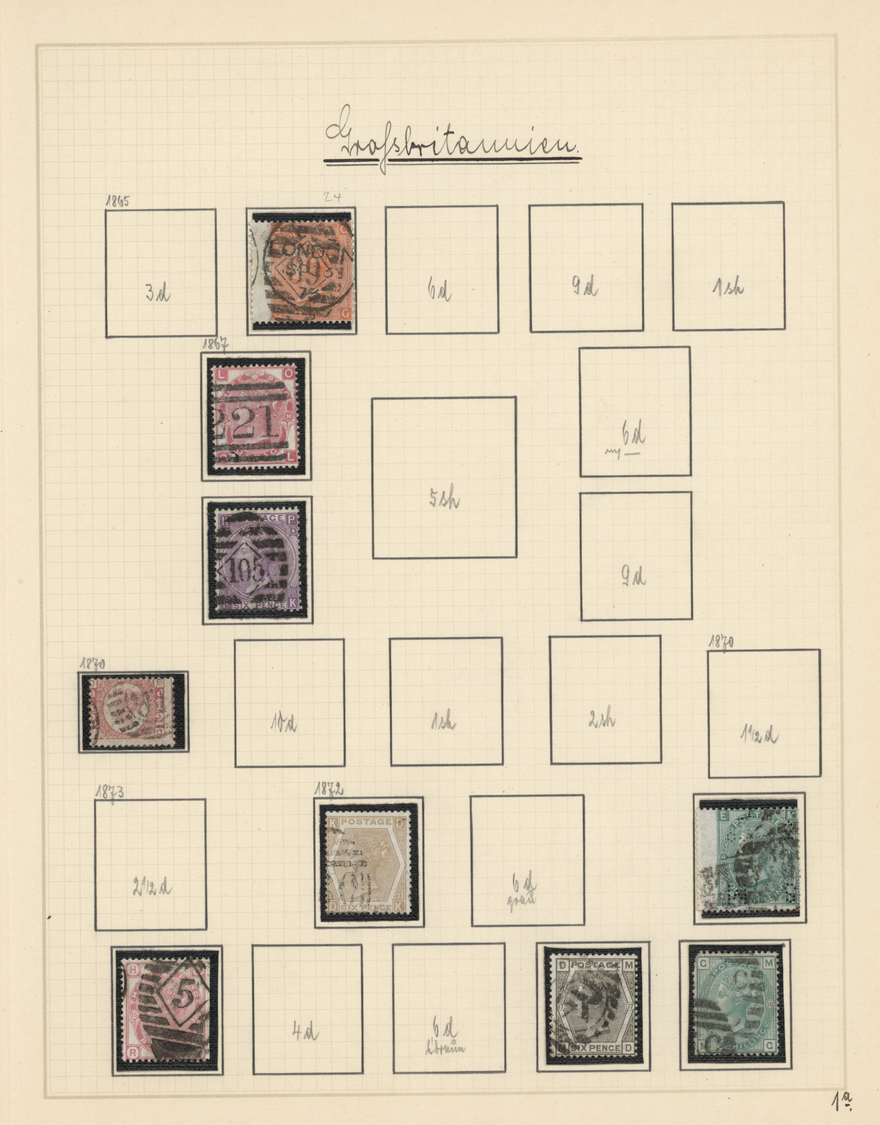 O Großbritannien: 1841/1935, Used Collection On Album Pages With Main Value In The QV Issues, Especial - Autres & Non Classés