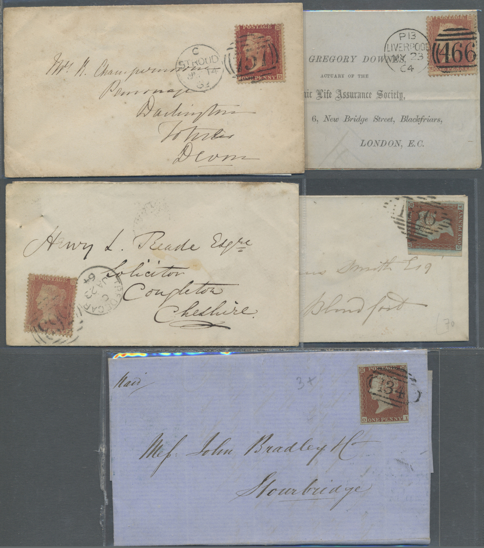 Br Großbritannien: 1843/1880 (ca.), Collection Of Apprx. 60 Covers, Mainly Franked By 1d. Red Imperf./p - Altri & Non Classificati
