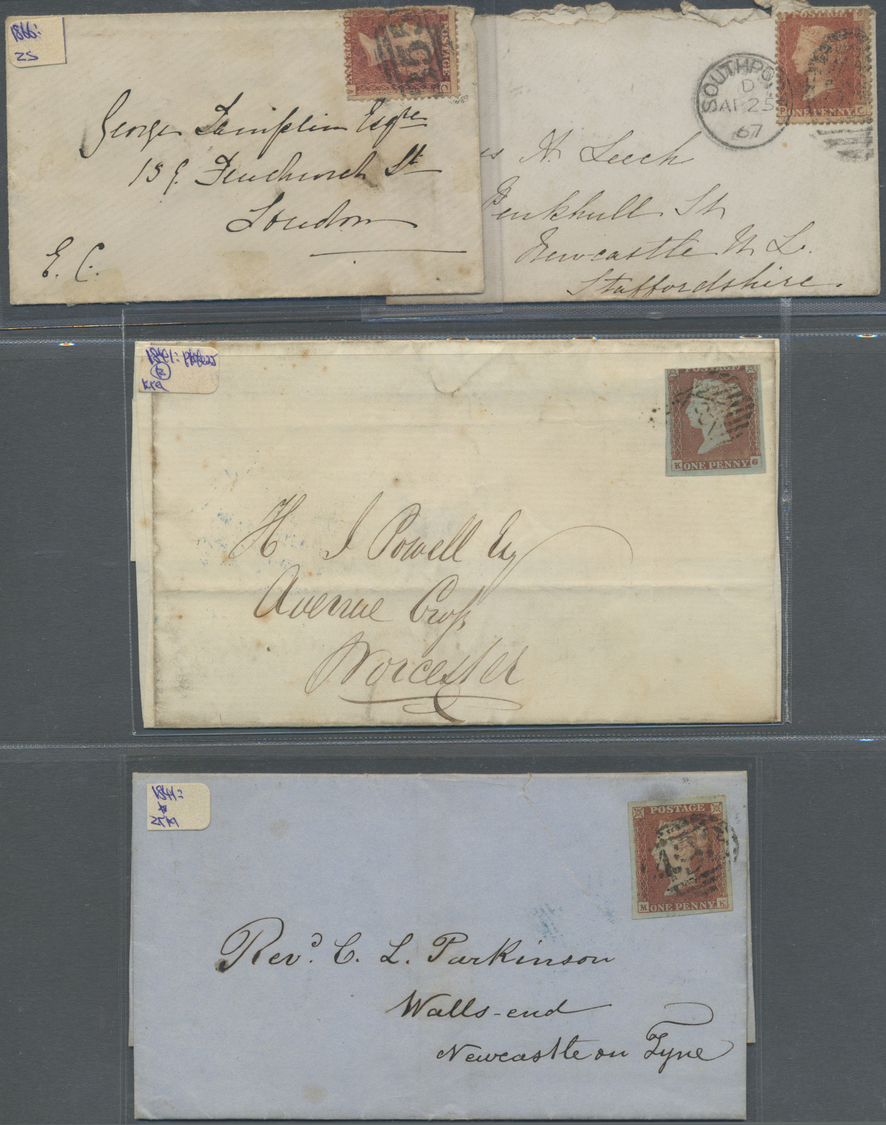 Br Großbritannien: 1843/1880 (ca.), Collection Of Apprx. 60 Covers, Mainly Franked By 1d. Red Imperf./p - Autres & Non Classés