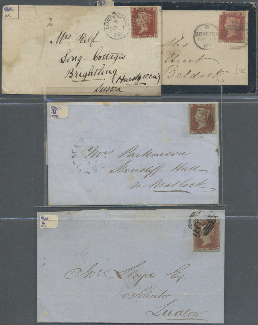 Br Großbritannien: 1843/1880 (ca.), Collection Of Apprx. 60 Covers, Mainly Franked By 1d. Red Imperf./p - Autres & Non Classés